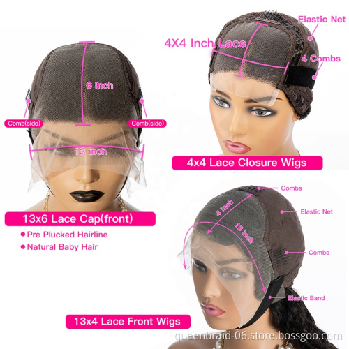 Body Wave Lace Front Wigs Human Hair 13X4Pre Plucked With Baby Hair Transparent lace Human Hair Wigs100% Unprocessed Brazilian H
